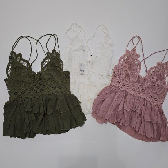 Free People - S - Adella Cami Lace Ruffled tank top in White - Picture 5 of 5